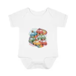 Rainbow Road Cute Cars Short Sleeve Bodysuit - Image 25