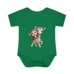Cute Monkey Riding Giraffe Short Sleeve Bodysuit - Image 8