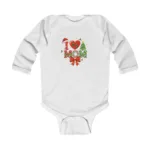 I Love Mom Christmas Design Long Sleeve Bodysuit - Image 6