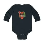I Love Mom Christmas Design Long Sleeve Bodysuit - Image 2