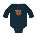 I Love Mom Christmas Design Long Sleeve Bodysuit - Image 4