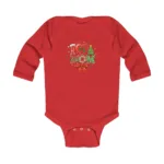 I Love Mom Christmas Design Long Sleeve Bodysuit - Image 3