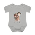 Cute Monkey Riding Giraffe Short Sleeve Bodysuit - Image 6