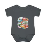 Rainbow Road Cute Cars Short Sleeve Bodysuit - Image 11