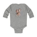 Cute Monkey Riding Giraffe Long Sleeve Bodysuit - Image 4
