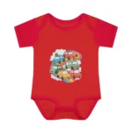 Rainbow Road Cute Cars Short Sleeve Bodysuit - Image 6