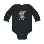 Cute Monkey Riding Giraffe Long Sleeve Bodysuit - Image 3