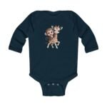 Cute Monkey Riding Giraffe Long Sleeve Bodysuit - Image 2