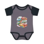 Rainbow Road Cute Cars Short Sleeve Bodysuit - Image 8