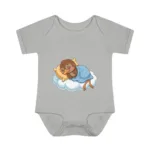 Cute Sleeping Australian Animals on Clouds Infant Baby Short Sleeve Bodysuit - Image 5
