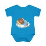 Cute Sleeping Australian Animals on Clouds Infant Baby Short Sleeve Bodysuit - Image 6