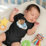 Cute Sleeping Australian Animals on Clouds Infant Baby Short Sleeve Bodysuit - Image 4