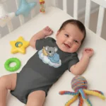 Cute Sleeping Australian Animals on Clouds Infant Baby Short Sleeve Bodysuit - Image 2