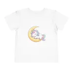 Unicorn Toddler Tshirt - Sleeping on Moon for Girls - Image 7