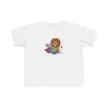 Super Mouse & Lion Playing Rainbow Yarn Short Sleeve Toddler Tshirt