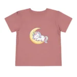Unicorn Toddler Tshirt - Sleeping on Moon for Girls - Image 12