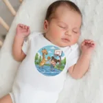 Giraffe Best Friends Baby Girl Short Sleeve Bodysuit - Image 4