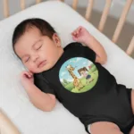 Giraffe Best Friends Baby Girl Short Sleeve Bodysuit - Image 3