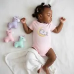 Sleeping Unicorn Moon for Girl Short Sleeve Bodysuit - Image 9