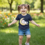 Unicorn Toddler Tshirt - Sleeping on Moon for Girls - Image 3