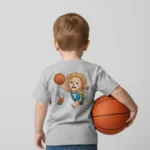 Lion & Mouse Playing Basketball - Short Sleeve Toddler Tshirt