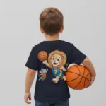 Lion & Mouse Playing Basketball - Short Sleeve Toddler Tshirt - Image 2