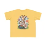 Giraffe and Kitten Playful Rainbow Yarn Short Sleeve Toddler Tshirt - Image 7