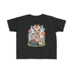 Giraffe and Kitten Playful Rainbow Yarn Short Sleeve Toddler Tshirt - Image 12