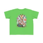 Giraffe and Kitten Playful Rainbow Yarn Short Sleeve Toddler Tshirt - Image 5