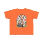 Giraffe and Kitten Playful Rainbow Yarn Short Sleeve Toddler Tshirt - Image 8