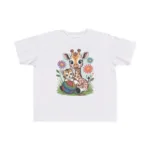Giraffe and Kitten Playful Rainbow Yarn Short Sleeve Toddler Tshirt - Image 15