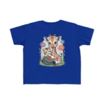 Giraffe and Kitten Playful Rainbow Yarn Short Sleeve Toddler Tshirt - Image 21