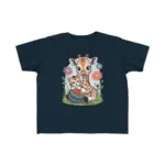 Giraffe and Kitten Playful Rainbow Yarn Short Sleeve Toddler Tshirt - Image 25