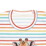 Giraffe and Kitten Playful Rainbow Yarn Short Sleeve Toddler Tshirt - Image 18