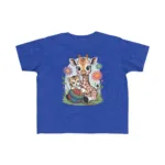 Giraffe and Kitten Playful Rainbow Yarn Short Sleeve Toddler Tshirt - Image 20