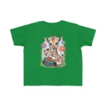 Giraffe and Kitten Playful Rainbow Yarn Short Sleeve Toddler Tshirt - Image 4