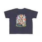 Giraffe and Kitten Playful Rainbow Yarn Short Sleeve Toddler Tshirt - Image 23