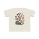 Giraffe and Kitten Playful Rainbow Yarn Short Sleeve Toddler Tshirt - Image 16