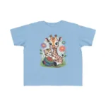 Giraffe and Kitten Playful Rainbow Yarn Short Sleeve Toddler Tshirt - Image 19
