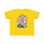 Giraffe and Kitten Playful Rainbow Yarn Short Sleeve Toddler Tshirt - Image 6