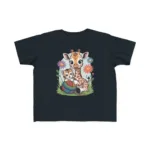 Giraffe and Kitten Playful Rainbow Yarn Short Sleeve Toddler Tshirt - Image 24