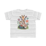 Giraffe and Kitten Playful Rainbow Yarn Short Sleeve Toddler Tshirt - Image 11