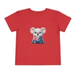 Cute Koala Wrapped in Australian Flag Toddler Short Sleeve T-Shirt Tee - Image 4