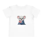 Cute Koala Wrapped in Australian Flag Toddler Short Sleeve T-Shirt Tee - Image 2