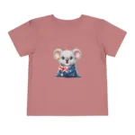 Cute Koala Wrapped in Australian Flag Toddler Short Sleeve T-Shirt Tee - Image 11