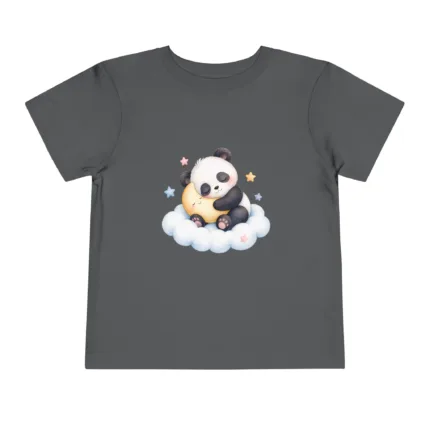 Cute Sleeping Panda on Cloud - Short Sleeve Kids Tshirt