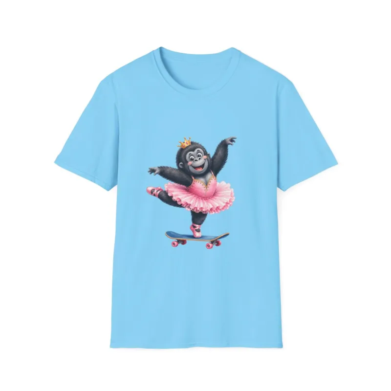 Crowned Gorilla Ballerina on a Skateboard - Women Tshirt – 13430608952710475557 – front