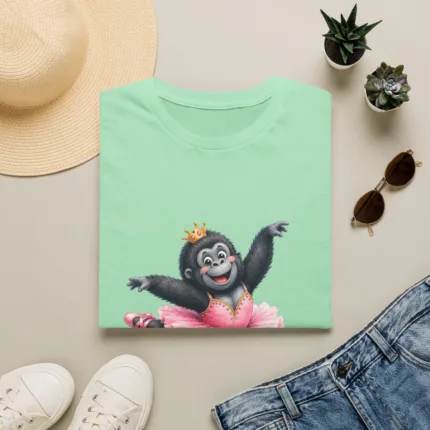 Crowned Gorilla Ballerina on a Skateboard - Women Tshirt – 27927875555295777048 – primary other