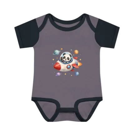 Panda Astronaut Baby Bodysuit — Cute Space Rocket Infant Onesie – 30209024026783964087 – primary front